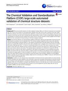 The Chemical Validation and Standardization Platform (CVSP): large-scale automated validation of chemical structure datasets