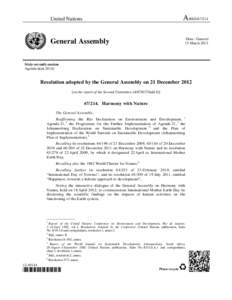 A/RESUnited Nations Distr.: General 15 March 2013