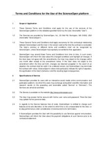 1  Terms and Conditions for the Use of the ScienceOpen platform 1