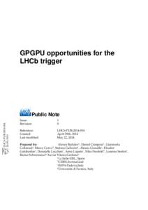 GPGPU opportunities for the LHCb trigger[removed]LHCb-PUB[removed]