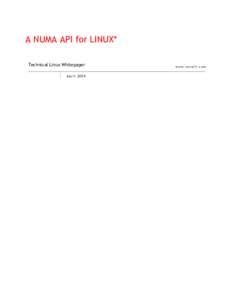 A NUMA API for LINUX* Technical Linux Whitepaper A pr i lwww.novell.com