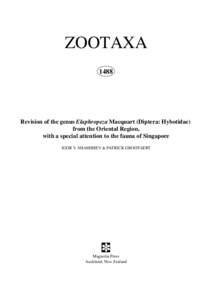 ZOOTAXA 1488 Revision of the genus Elaphropeza Macquart (Diptera: Hybotidae) from the Oriental Region, with a special attention to the fauna of Singapore