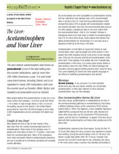 Acetaminophen and Your Liver