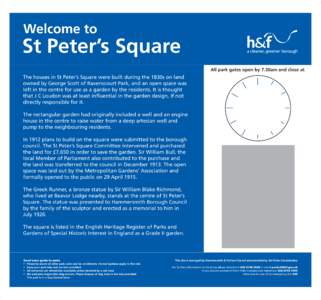 Welcome to  St Peter’s Square