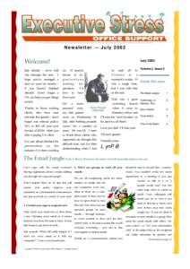 Newsletter  July 2002 Welcome! July already - we“re half