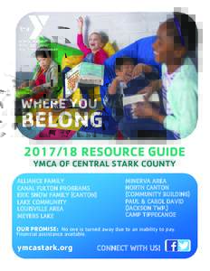 WHERE YOU  BELONGRESOURCE GUIDE YMCA OF CENTRAL STARK COUNTY