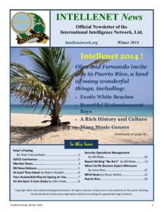 INTELLENET News Official Newsletter of the International Intelligence Network, Ltd. Intellenetwork.org  Winter 2014