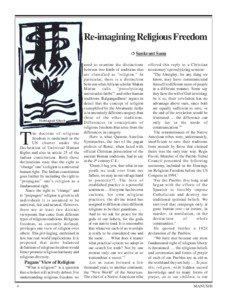 Re-imagining Religious Freedom Sankrant Sanu