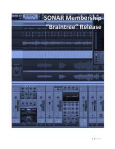 SONAR Membership “Braintree” Release 1|Page  SONAR Membership