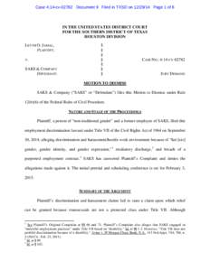 Case 4:14-cv[removed]Document 9 Filed in TXSD on[removed]Page 1 of 8  IN THE UNITED STATES DISTRICT COURT FOR THE SOUTHERN DISTRICT OF TEXAS HOUSTON DIVISION LEYTH O. JAMAL,