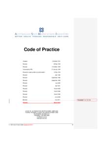 Code of Practice Adopted: 8 October[removed]Revised: