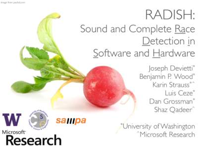 image from pachd.com  RADISH: Sound and Complete Race Detection in