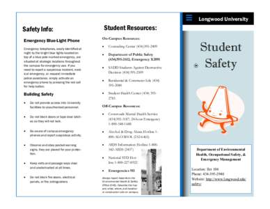 Longwood University  Student Resources: Safety Info: Emergency Blue-Light Phone