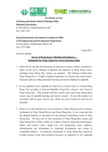 By EMAIL & FAX Sai Kung and Islands District Planning Office Planning Department E-mail address: [removed] Fax: [removed]Hong Kong Island and Islands Development Office