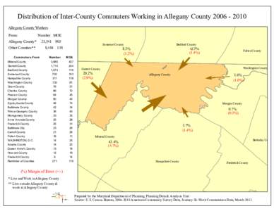 Distribution of Inter-County Commuters Working in Allegany County[removed]Allegany County Workers Somerset County  158