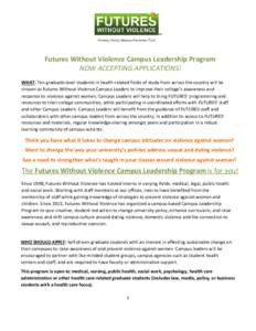 Microsoft Word - Futures Without Violence College Leadership Program applicationdoc