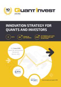 INNOVATION STRATEGY FOR QUANTS AND INVESTORS 2 DAYS