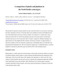 A comparison of plastic and plankton in the North Pacific central gyre Marine Pollution Bulletin, v.42, n.12, Dec01