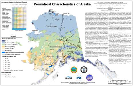 Permafrost Extent by Surficial Deposit  Permafrost Characteristics of Alaska Mean Annual Air Temperature (deg. C) -12