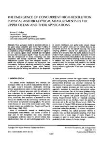THE EMERGENCE PHYSICAL AND  UPPER OCEAN