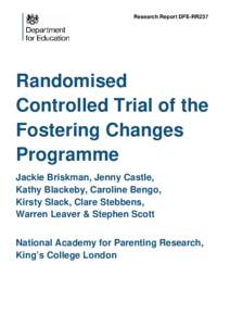 Revised Fostering Changes RCT Report to DfE