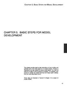 CHAPTER 5. BASIC STEPS  FOR MODEL DEVELOPMENT