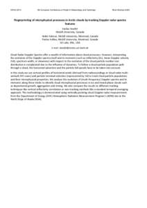 ERAD[removed]8th European Conference on Radar in Meteorology and Hydrology Short Abstract #326