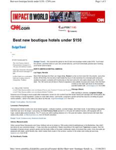 Best new boutique hotels under $150 - CNN.com  Page 1 of 5 Powered by