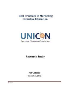 UNICON Research Study: Best Practices in Marketing Executive Education