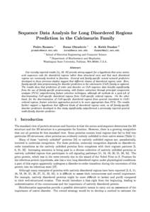 Sequence Data Analysis for Long Disordered Regions Prediction in the Calcineurin Family Pedro Romero 1  1