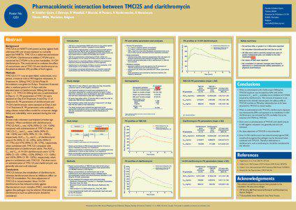Pharmacokinetic interaction between TMC125 and clarithromycin Poster No.