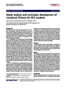 Qiu et al. SpringerPlus 2014, 3(Suppl 1):O3 http://www.springerplus.com/content/3/S1/O3 a SpringerOpen Journal  ORAL PRESENTATION
