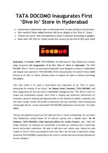 TATA DOCOMO Inaugurates First ‘Dive In’ Store in Hyderabad    