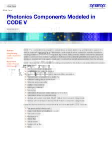 White Paper  Photonics Components Modeled in CODE V November 2014