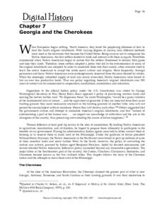 Page 34  Chapter 7 Georgia and the Cherokees  W