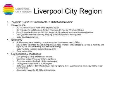 Liverpool City Region •  •  724 km², inhabitants, 2 061inhabitants/km² Governance