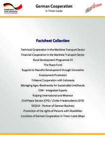 German Cooperation in Timor-Leste Factsheet Collection Technical Cooperation in the Maritime Transport Sector Financial Cooperation in the Maritime Transport Sector
