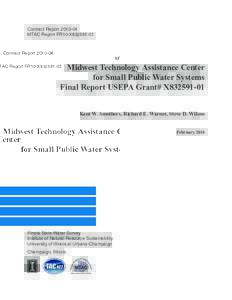 Contract ReportMTAC Report FR10-X832591-01 Midwest Technology Assistance Center for Small Public Water Systems Final Report USEPA Grant# X832591-01
