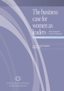 The business case for women as leaders  One woman