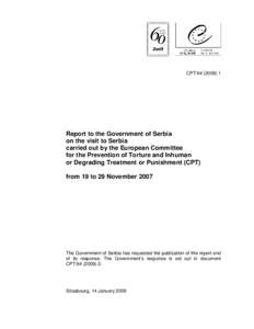 CPT/InfReport to the Government of Serbia on the visit to Serbia carried out by the European Committee for the Prevention of Torture and Inhuman