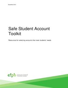 DecemberSafe Student Account Toolkit Resources for selecting accounts that meet students’ needs