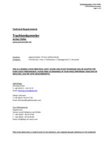 Trachtenbummler Jochen Roller Technical Requirements page 1 of 5 Technical Requirements