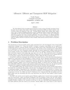 kBouncer: Efficient and Transparent ROP Mitigation Vasilis Pappas Columbia University