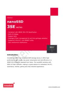 Datasheet  nanoSSD 3SE series - Compliant with JEDEC MO-276 Specification