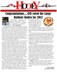 THE  HOOEY JANUARY[removed]The Official Newsletter of Cheyenne Frontier Days™