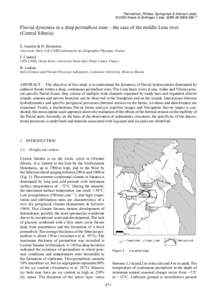 Permafrost, Phillips, Springman & Arenson (eds) © 2003 Swets & Zeitlinger, Lisse, ISBN[removed]Fluvial dynamics in a deep permafrost zone – the case of the middle Lena river (Central Siberia) E. Gautier & D. Bru
