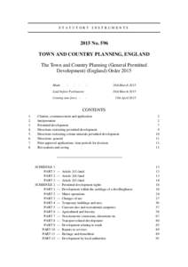The Town and Country Planning (General Permitted Development) (England) Order 2015