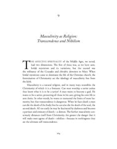9  Masculinity as Religion: Transcendence and Nihilism  T