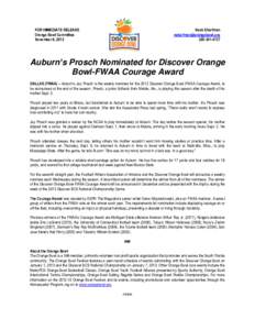FOR IMMEDIATE RELEASE Orange Bowl Committee November 8, 2012 Noah Sharfman 