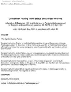 Convention relating to the Status of Stateless Persons